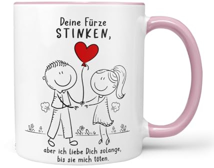 Sunnywall Keramik Tasse Kaffeebecher Spruch Deine Fürze Stinken Aber Ich | Kaffeetasse Teetasse Keramikbecher 330 ml spülmaschinengeeignet für Kaffee Tee Büro Alltag Geschenkidee Geschenktasse