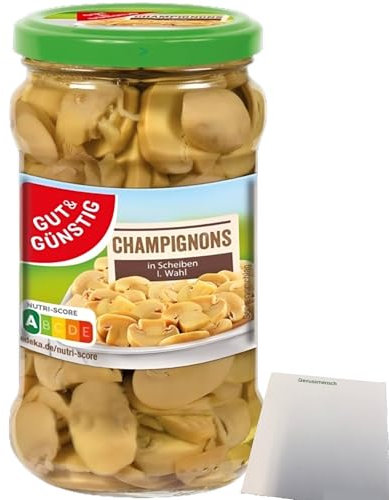 Gut&Günstig Champignons in Scheiben 1 Wahl (280g Glas) + usy Block