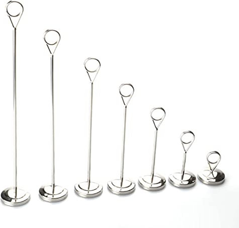 10 Stück Tischnummernständer, Edelstahl Tischkartenhalter für Hochzeiten und Party, runde Form Namenskartenhalter Bild Notizzettel Halter