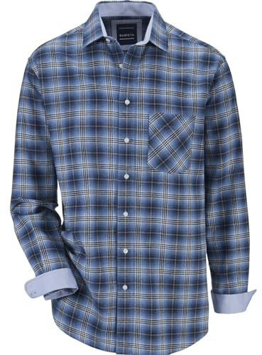 BABISTA Herren Flanellhemd Floreverti | stylisches Karohemd aus Flanell mit Kentkragen und Brusttasche, warmes Hemd mit weichem Griff, 100% Baumwolle