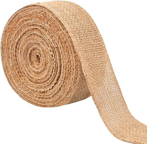 YSTrillion Juteband Sackleinen Band 10M*4CM Natürliche Sackleinen Juteband,Jute Ribbon Rolls Vintage Geschenkband für DIY Handwerk,Hochzeitdeko,Geschenkverpackung