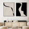 Herfair 2er Poster Set Moderne Wandbilder Abstrakt Schwarz Weiß Bilder Leinwand Kunst Stilvolle Poster Wanddeko für Wohnzimmer Schlafzimmer,ohne Bilderrahmen (40x50cm)