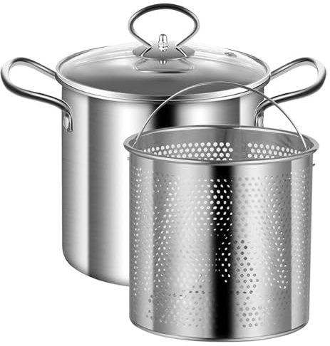 Marmite à friteuse, marmite à frire de 3,5 L en acier inoxydable, marmite à friteuse avec panier, friteuse à huile pour frites, mini marmite à friteuse avec couvercle, petite friteuse pour friture