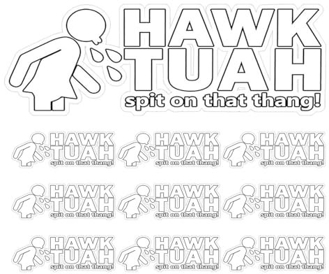 Hawk Tuah Aufkleber | 2024 Hawk Tuah Sticker Spit That Thang Decal | 10 Stück Hawk Tush Spit That Thang | Funny Viral Girl Meme - 7.5 Longest Side | Premium Vinyl - for Cars, Trucks