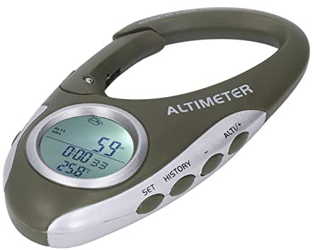 Altimetro Barometro Digitale con Retroilluminazione Display Multifunzionali Direzione Orologio Temperatura Previsioni Meteo Custodia in ABS Altimetro e Barometro per Sport