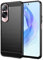 owlhold Funda para Honor 90 Lite 5G, Texturas cepilladas y de Fibra Carbono Carcasa, Ultrafina TPU Suave Militar Protector Capa Antigolpes, Anti-Raspaduras, Antideslizante Case, Negro