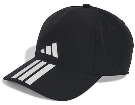 adidas Unisex Baseball Cap 3 Stripes Climaproof, Black/White, S-M