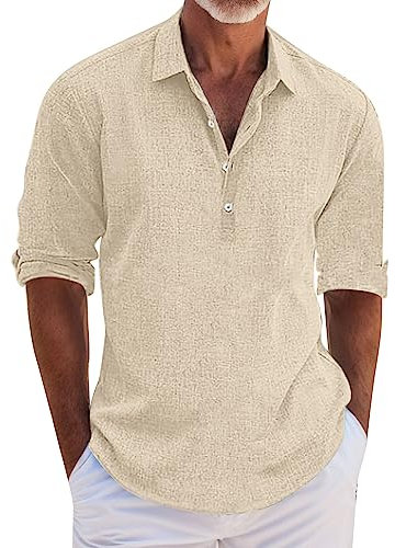TYUIOP Men's Polo Shirts Linen Shirts Men Long Sleeve Funny t for Men Gay t Shirt with Straps Men's Polo Shirt Long Sleeve Khaki for Mens Textured Boxy