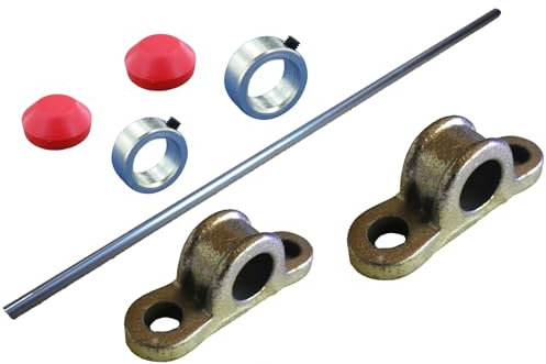 Rollentechnik Satz 1x Achse ø20x1,5 mm Radachse 800 mm, 2x Stellringe, 2x Achsböcke, 2x Abschlusskappen für Bollerwagen Kippwagen Kippkarre Wagenbau