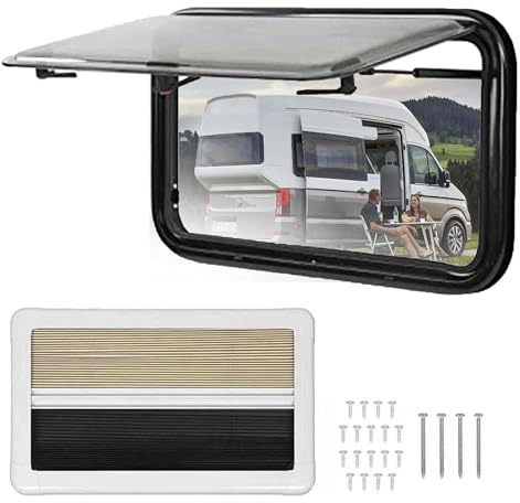 Kit de repuesto para ventana de caravana y caravana, con bisagras, 750 x 450 mm