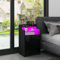 Nachttisch mit Steckdose & 3 Schubladen – Moderne RGB-LED Beleuchtung + Hochglanz-Oberfläche – Offenes Fach, 45x35x76 cm (Schwarz)