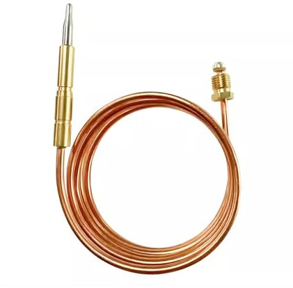 Fllyvly Gas-Thermoelement M8 Gewinde, 600 mm Länge, thermoelement kaminersatz kit,Heizung Gasbrenner Sonde, Ersatzteil für Außenheizung, Kamin und Grill, inklusive Verbindungsmuttern, Grillzubehör