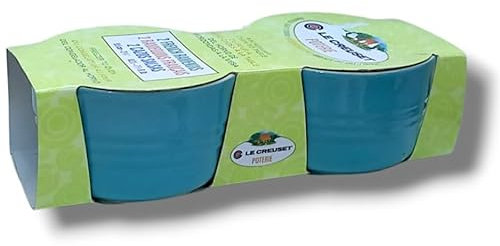 Le Creuset - Poetrie | MIcrowave Oven to Table - Two French Ramekins - Stoneware | Heat Resistance Upto 260°C | 9.5cm - 0.2L[Imperfect Packaging]