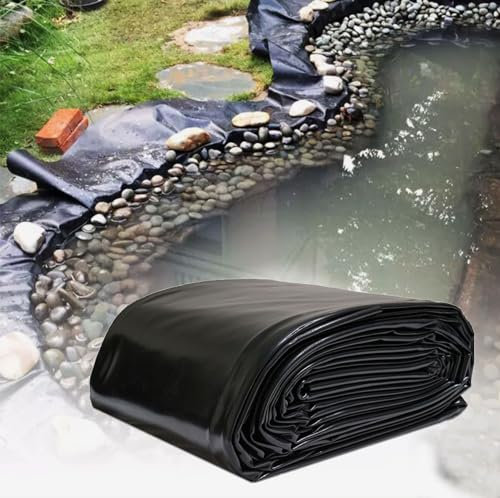 Gguwug teichfolie 1X1m poolfolie Schwarz HDPE Teichfolien Schwerlast, Gartenpoolmembran Stabil und langlebig Dichtungsfolie Teichmembran für Häuser Teiche Blumen Gärten für gartebnpools