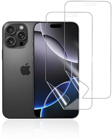 KoasVonson [2 Stück Hydrogel Displayschutzfolie kompatibel mit iPhone 16 Pro Max, Ultra HD Klare Handy Folie, Unterstützt Face ID & Gesichtserkennung, Anti-Bläschen Montage, Case-Friendly Schutzfolie
