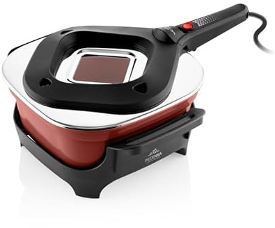ETA Pecenka Ceramic Natura Elektrischer Bräter 4,3 l I Elektrischer Back- und Brattopf mit Keramikbeschichtung I Energiesparender Multikocher I Rot