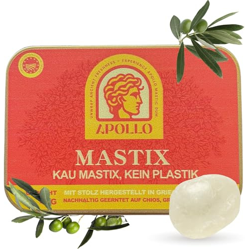 Apollo Mastix Kaugummi – 100% natürlich | Starker Kaugummi aus Chios | Für Kieferpartie, Mundgesundheit und Verdauung | 40g