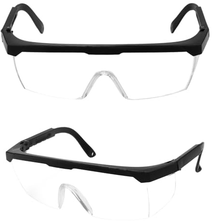 Aisikoo 2 Stück Schutzbrille & Arbeitsschutzbrille – Transparent Schutzbrille Labor, Schutzbrille für Brillenträger, Vollsicht-Arbeitsschutzbrille für Labore, Chemie, Outdoor & Mehr