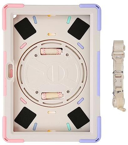 Étui Antichoc pour HD 10 et HD 10 Plus 2021, Housse de Tablette Robuste avec Support Rotatif, Protection Durable à 3 Couches, Conception Hybride en Silicone PC, Comprend Une (Rose éblouissant)