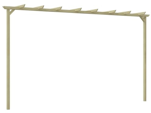 Pergola da giardino in legno di pino impregnato in autoclave, 360 x 200 x 60 cm, con 2 pali, 4 travi, 2 supporti, 1 connettore centrale, 8 travi e viti per un aiuto stabile per traliccio