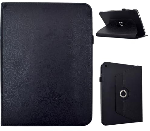 Rostsant Hülle für iPad 9./8./7.Generation mit Stifthalter 10.2 Zoll Modell 2021/2020/2019, Klapphülle 360°Grad Drehbar Ständer und Stifthalter PU Lederhülle Cover Schutzhülle Schwarz