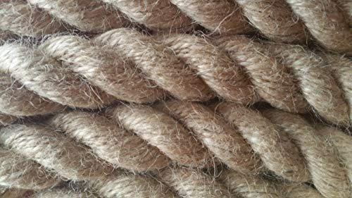 NiroSport Corde en jute pour corde d'escalade - Corde de chanvre - Diamètre : 30 mm - 4 m - Avec élément de fixation