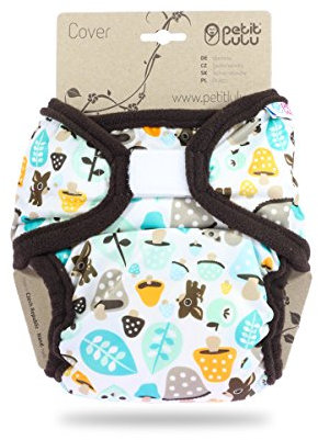 Petit Lulu XL (12-17 kg) für Stoffwindeln Klett (Tiere und Pilze)