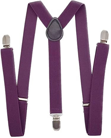 Herren-Hosenträger 2,5 cm elastisch, verstellbar, Y-Rückenteil, violett, Einheitsgröße