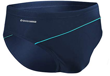 sesto senso Herren Badehose Slip Schwimmhose M bis 4XL Bademode Swimming Shorts BD 413 4XL, Blau