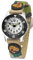 JACQUES FAREL Kinder-Armbanduhr Jungen T-Rex Camouflage Textilband Drehring analog Quarz KWD 4111
