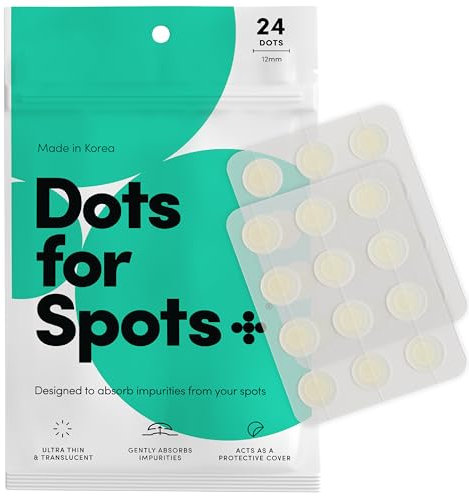 Dots for Spots Pimple Patches - Pack of 24 Translucent Hydrocolloid Spot Treatment Stickers for Face - Fast-Acting, Vegan & Cruelty Free - Korean Skin Care