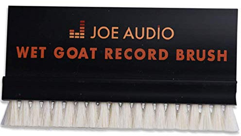 Premium Wet-Goat natural fine Goat Hair ultimate LP Vinyl Audio Record Cleaner | Duster | Sweep Anti-Static Brush Device Will not Scratch your Record includes storage Case - Black