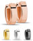 Treuheld® | Klassische, eckige Creolen/Ohrringe | 925 Sterling Silber | 4mm x 13mm | Roségold | Klappcreolen für Damen und Herren | Set Paar