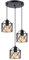 iDEGU 3-flammig Hängelampe Vintage Lampe im Industrie Design Sechseckiger Käfig-Lampenschirm aus Metall E27 Deckenleuchte Retro Pendelleuchte für Esszimmer, Schlafzimmer, Flur (Rondell, Schwarz)