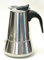OCEANO Caffettiera Induzione 4 Tazze Alto 15cm Pesa 429 gr -Caffettiera Espresso-Moka-in Acciaio Inox con Il Manico e Il Pomelo Nero (4 Tazze Inox)