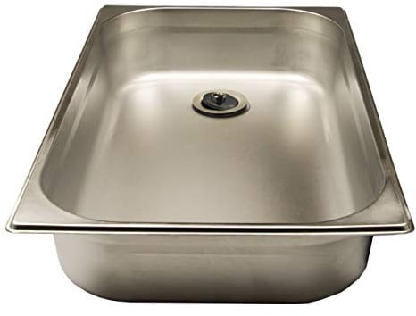 Waschbecken 1/1 530mm x 325mm x 100mm, Edelstahl mit einem, Universal Ablaufventil