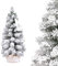 FairyTrees künstlicher Weihnachtsbaum klein, Fichte Natur-Weiss mit Schneeflocken Mini, Weihnachtsschmuck für Schreibtisch, 50cm, FT41-50
