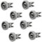 Lot de 8 roulettes de panier supérieur de lave-vaisselle compatibles avec Zanussi 50286967000 50269970005 50278101006 50269921008 Electrolux 50286966002 Zanker 764817 889198 Glissière et axe de clip