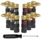 GEARit Right Angle Banana Plugs for Speaker Wire (6 Pairs, 12 Pieces), 90 Degree Pin Plug Type, (Non Conductive Coating) Spring Clips Speaker Banana Jack Terminals (Support 12 AWG to 20 AWG Wires)