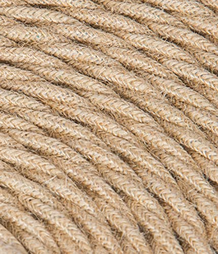 Cavo Elettrico Treccia/Trecciato Rivestito in Tessuto. Colore Juta. Sezione 3x1.00 (5 METRI)