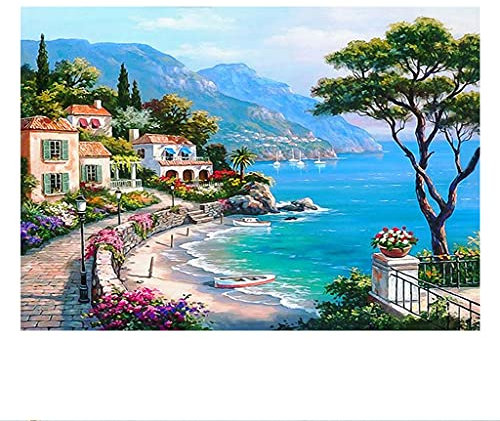 DCIDBEI 5D DIY Square Diamond Painting Pintura de Diamante Paisaje Paisaje Bordado Patrón Mosaico Punto de cruz Lienzo Arte Cuadrado Kit Pintura por Numeros Pegatinas Decoración Familiar 50 x 40 cm