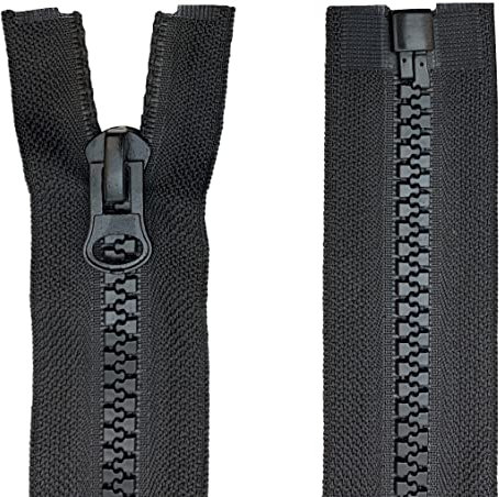 Hayek Reißverschluss Vislon Nr 8 (8mm) - Teilbar - Plastik - für Jacken - Schwarz (70 cm)