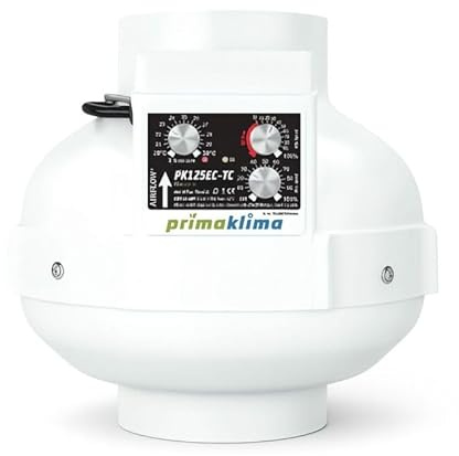 Weedness Grow Abluft Rohrlüfter Prima Klima Fan 160 mm EC-TC 0-1180 m³/h mit Temperatur- und Geschwindigkeitsregelung für Indoor Anbau