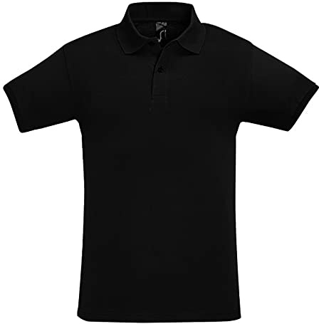 Sols Mens Perfect Pique Polo-Shirt, Kurzarm (XL) (Schwarz)