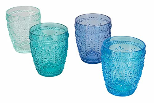 Villa d’Este Home Tivoli 4er Set Wassergläser aus Glas 300 ml Imperial Ocean