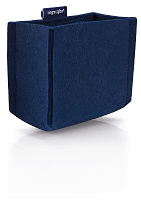 magnetoplan magnetoTray ecoAware, Blau | Magnetischer Schreibtisch Organizer aus 100% rPET-Filz | BxHxT 130x100x60 mm | Stiftehalter für Bürobedarf | Blaue Stiftebox | recycelte PET-Flaschen