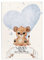 Personalisedog Personalisierte Babydecke mit Wunschtier, Name, Geburtsdatum und Motivfarbe (Herz), 80 x 110 cm
