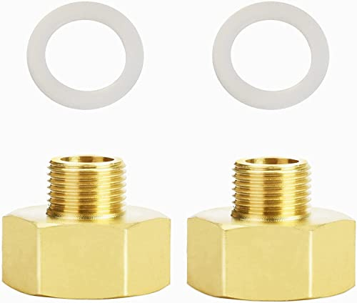 Nutmanel Adaptateur de Gaz, 3/8 vers 3/4 Adaptateur pour Cuisinière à Gaz, Raccord de Tuyauterie en Laiton avec Bague d'étanchéité