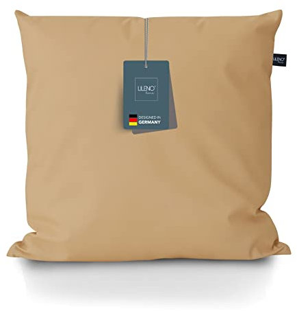 LILENO HOME 2er Set Kissenbezug 60x60 cm [Taupe] - super weiche Kissenhülle [ohne Füllkissen] - Kissenbezug mit Reißverschluss für Drinnen & Draußen Kissen - Capri