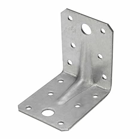 Lochplattenwinkel Winkelverbinder mit Steg 105 x 105 x 90 x 3 mm Holzverbinder Bauwinkel Eckwinkel Lochwinkel Stahl verzinkt 50 Stück